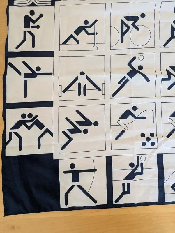 Lenço vintage dos jogos olímpicos de verão de 1980 Mobka 80 fabricação francesa – photo 5
